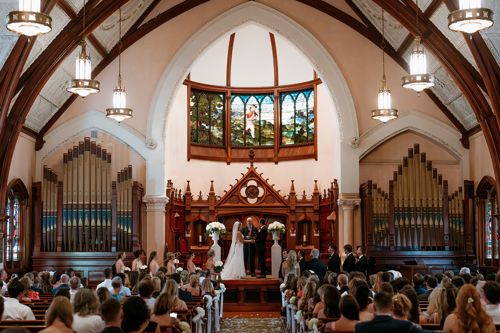 Wedding ceremony at Channing Memorial Church