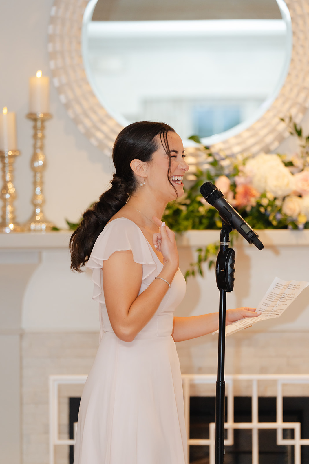 bride's sister making a speech