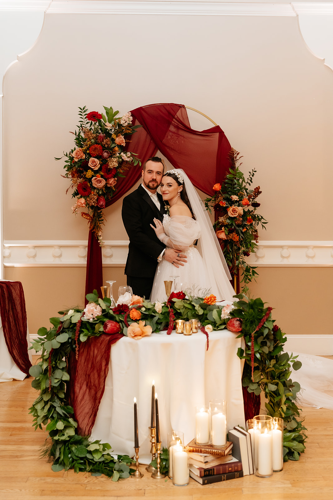 wedding reception ideas indoor with fall wedding decor