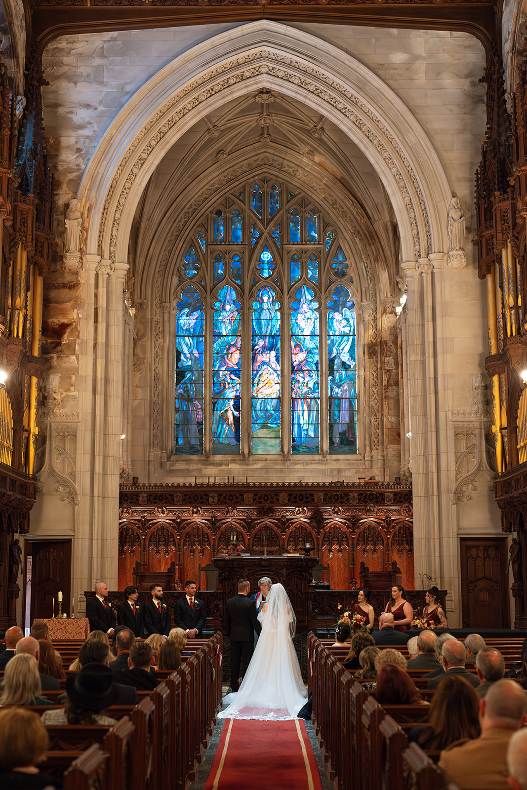 wedding ceremony in a church in Massachusetts 