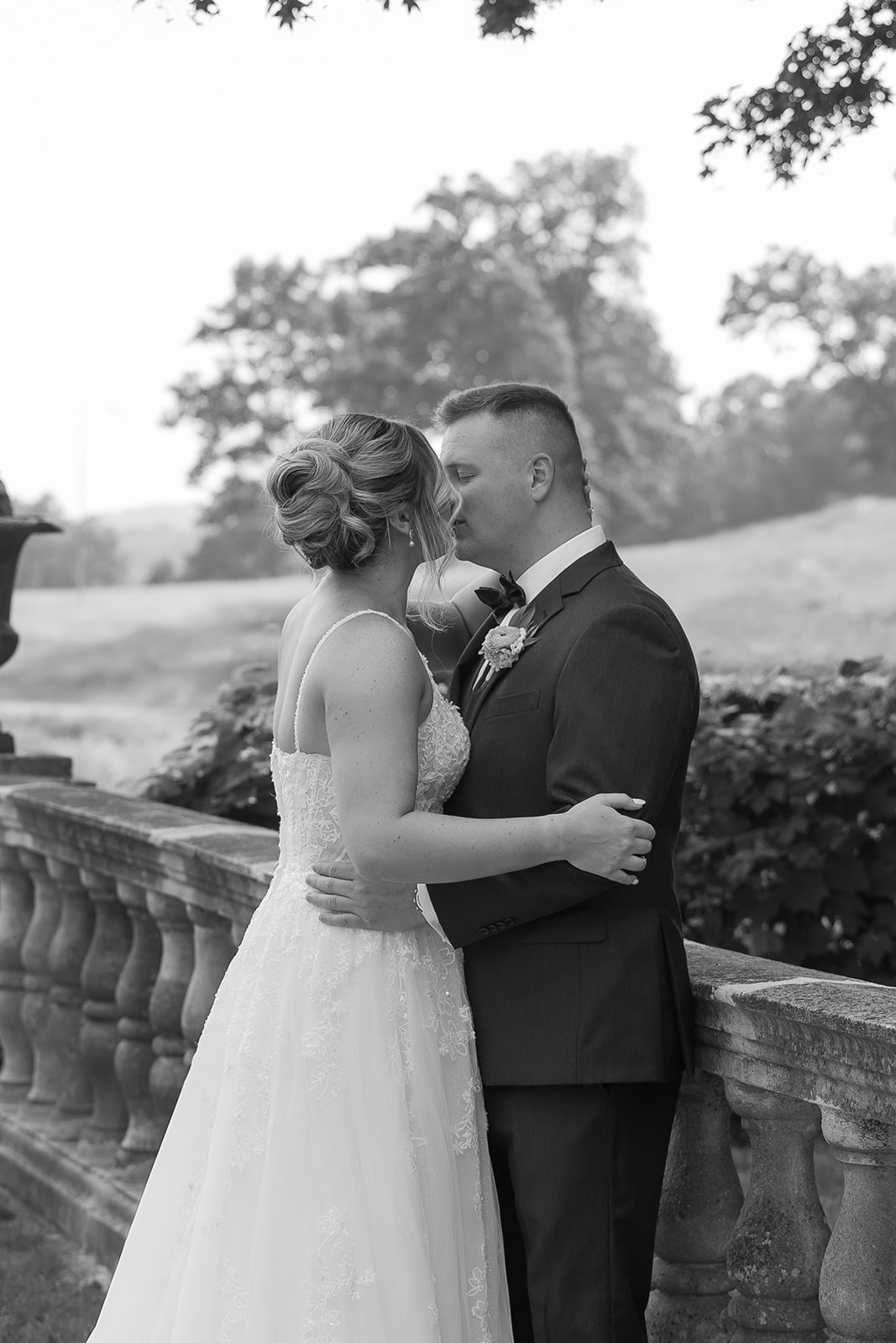 timeless wedding portrait of bride and groom