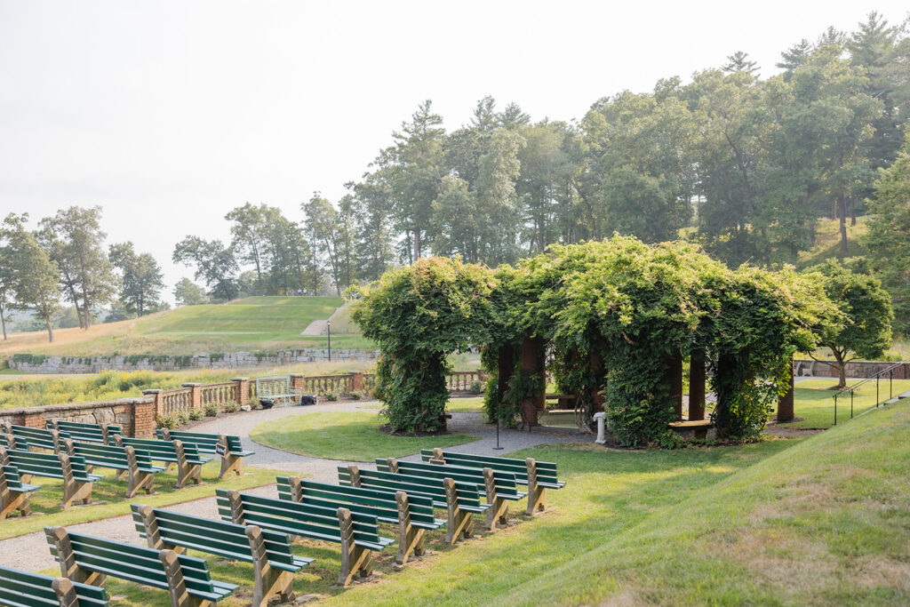 romantic garden wedding ceremony 