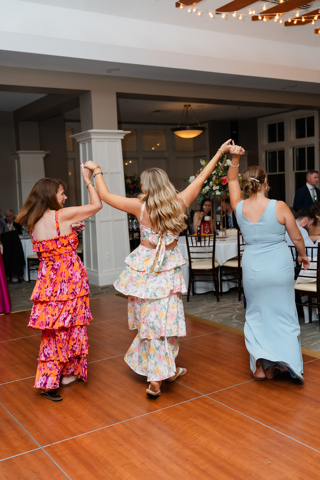 fun candid wedding photo during wedding party