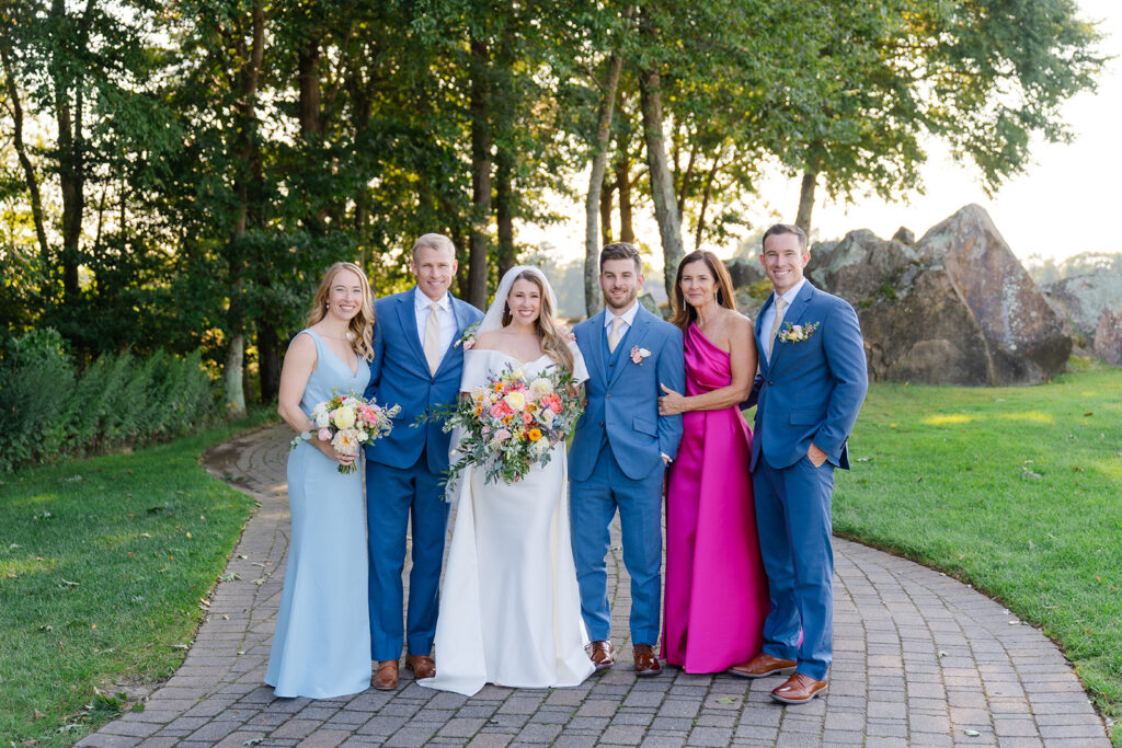 family portrait of with the bride's family