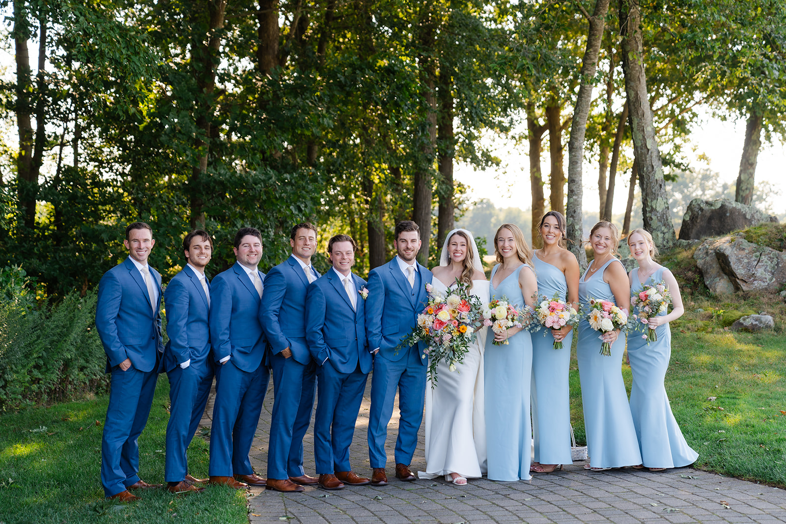 bridal party portrait outdoor in Boston